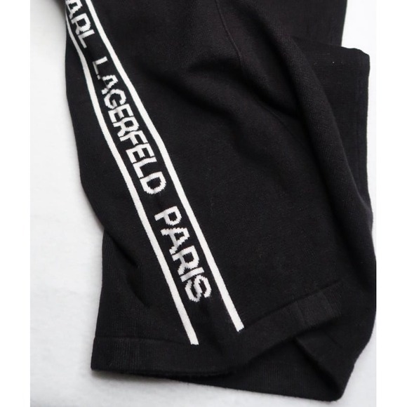 Karl Lagerfeld París Women's Wide Leg Side Logo Pants Sz L Chic Modern NWOT - Picture 8 of 12